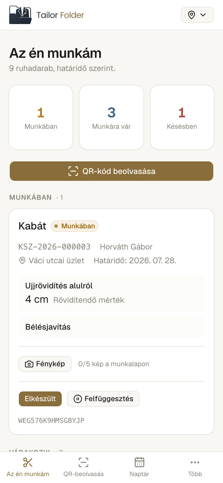 Az Az én munkám képernyő tetején a saját számaid vannak: mi van munkában, mi vár rád, és mi csúszott ki a határidőből.